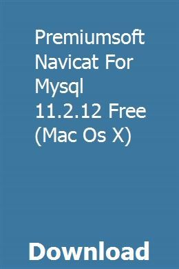 Mysql Download For Mac Os X
